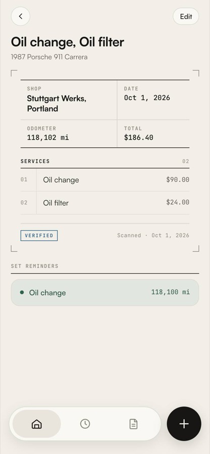 A service record